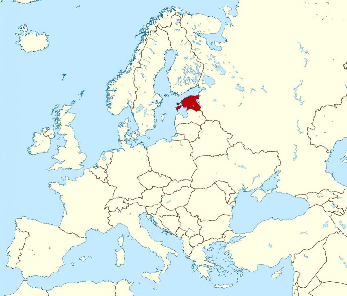 Местоположение на Естония върху картата на света