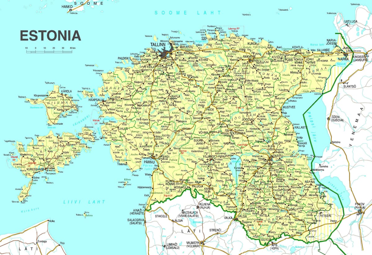 карта на Естония път