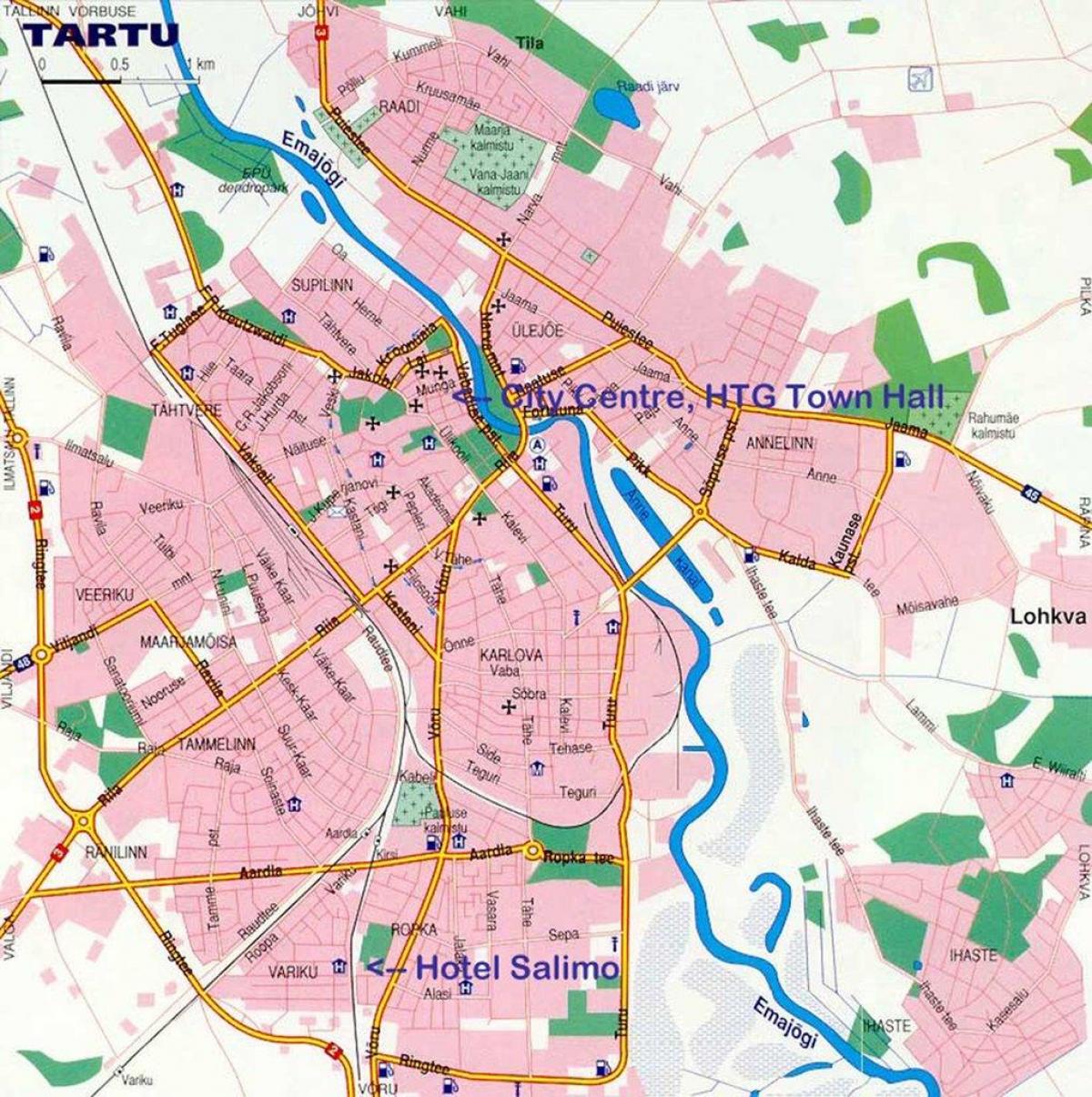 карта на Тарту, Естония