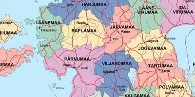Карта на Естония политически