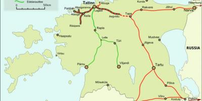 Карта на естонски железопътен транспорт